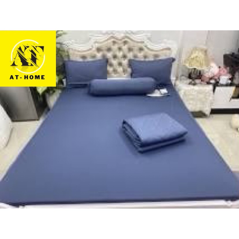 Ga - Drap Giường Lẻ Thun Mát Lạnh - AT HOME - Xám Xanh