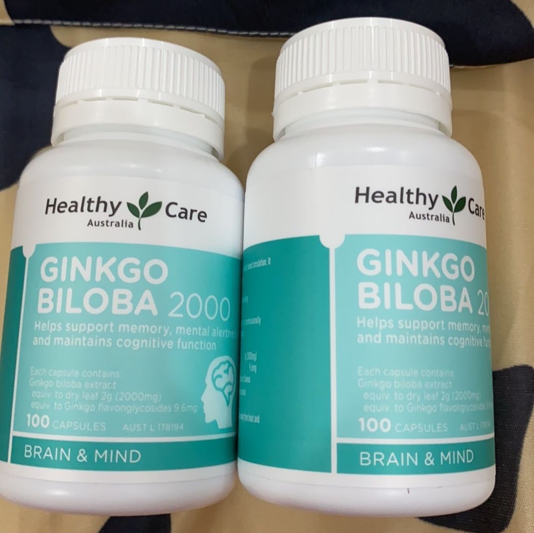 Bổ não Ginkgo-Biloba 2000 viên uống bổ não tuần hoàn máu não hộp 100 viên