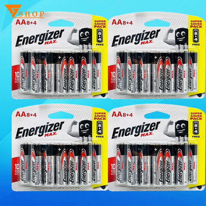 Combo 4 vỉ Pin Energizer AA tiểu chính hãng - Vỉ 12 viên