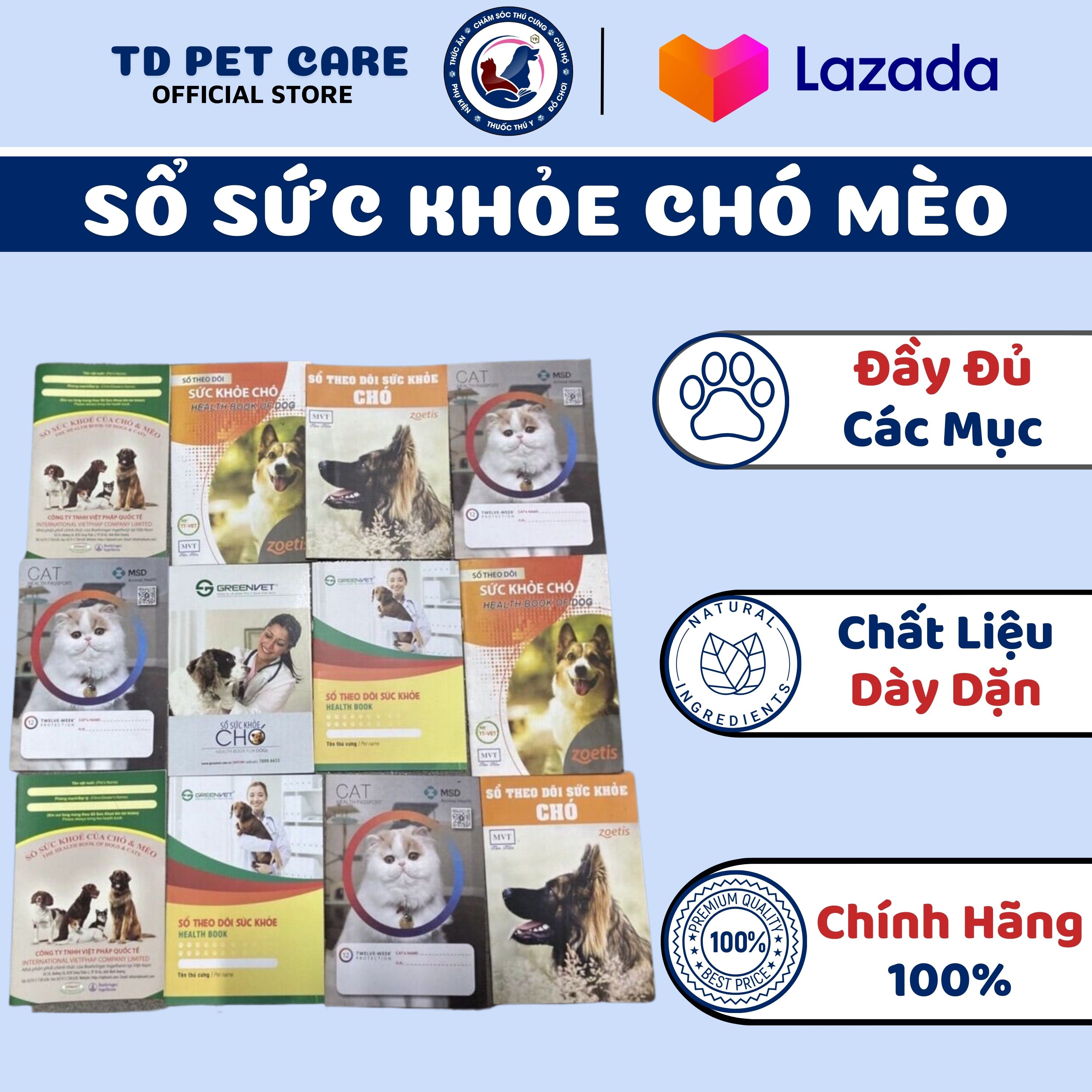 Sổ theo dõi sức khỏe dành cho chó mèo - sổ sức khỏe dành cho thú cưng