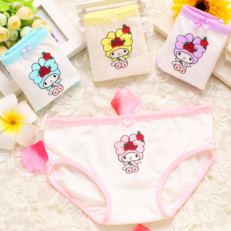 Quần lót tam giác hoạt hình cho bé gái họa tiết nơ