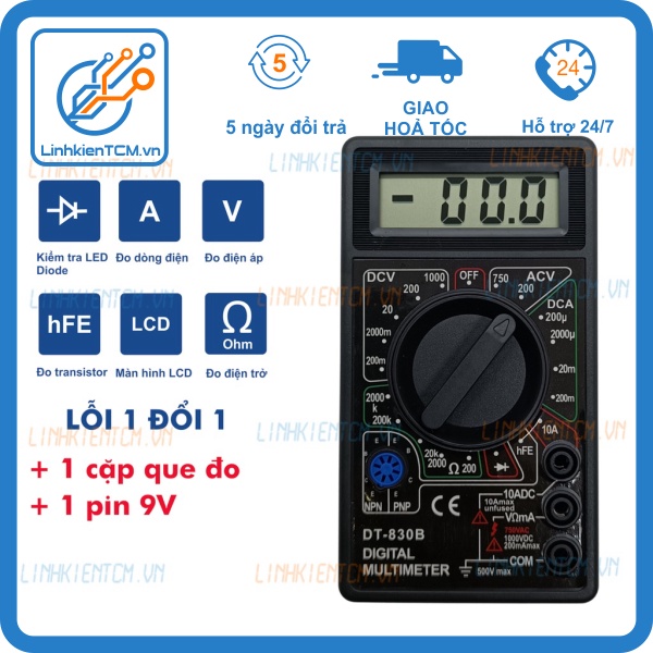 Đồng hồ vạn năng điện tử đồng hồ đo điện tử giá rẻ DT-830B đầy đủ chức năng cơ bản