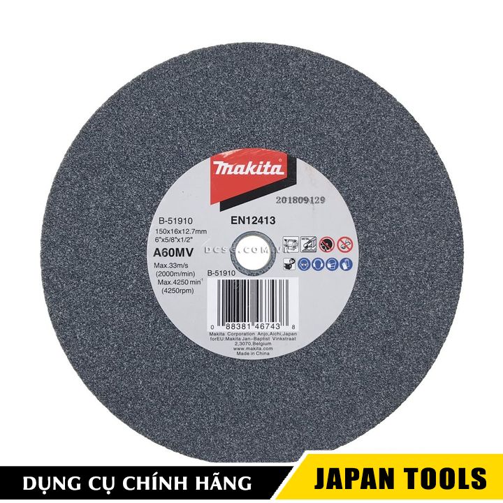 Đá mài kim loại 150x12.7x16mm cho máy mài 2 đá makita b-51910 | japan tools