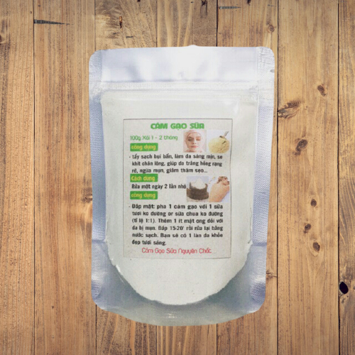 (100gr -50g)  Bột cám gạo sữa nguyên chất handmade tắm trắng & tẩy da chết