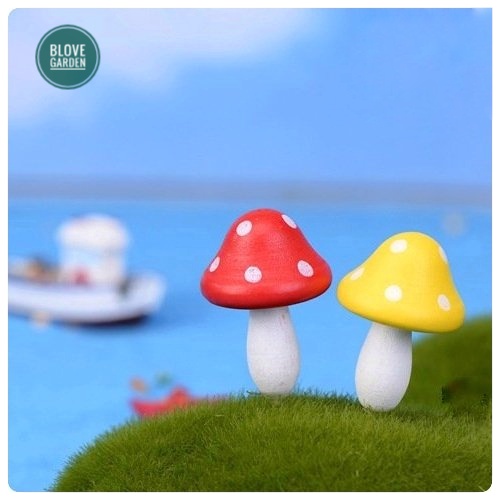 Tiểu cảnh trang trí - Cây nấm làm phụ kiện trang trí terrarium, sen đá, xương rồng, cây cảnh mini, cây để bàn, cây trang trí