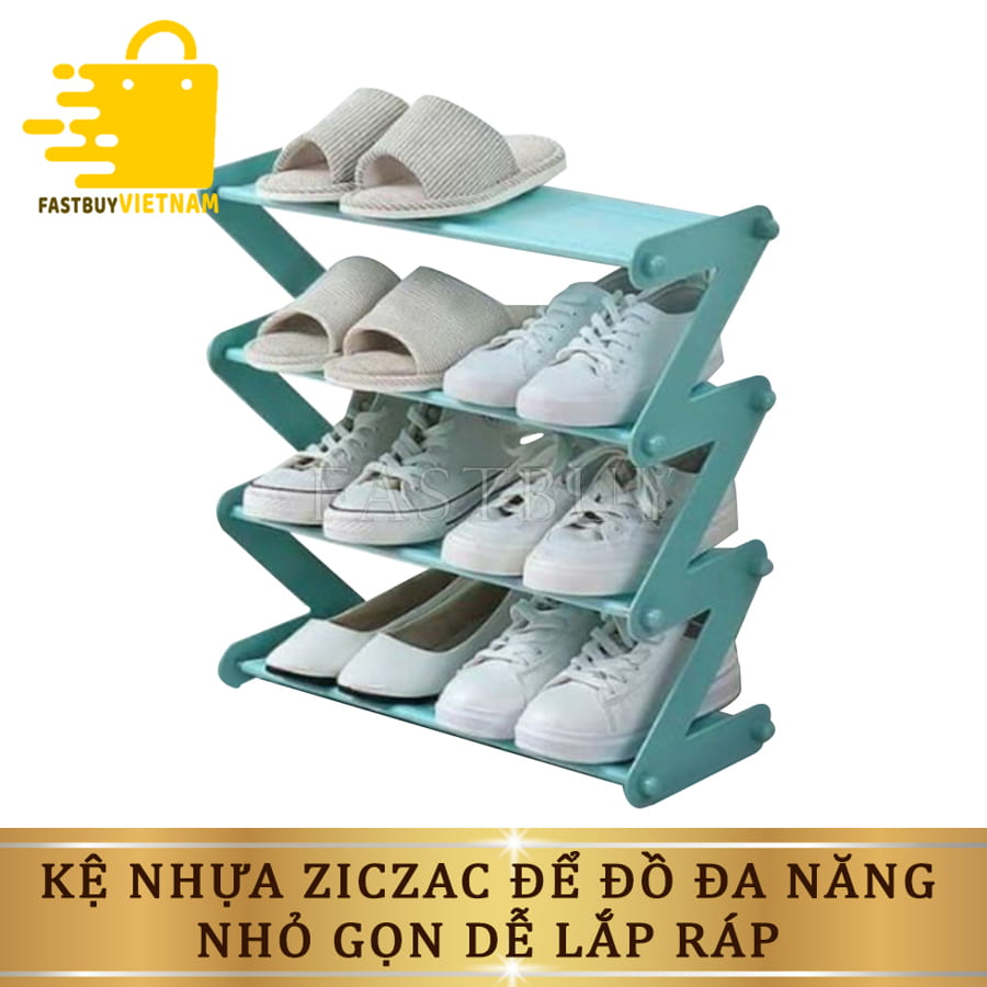 Kệ 4 tầng hình chữ z để sách vỡ, giày dép, vật dụng đa năng tiện lợi cho gia đình bạn