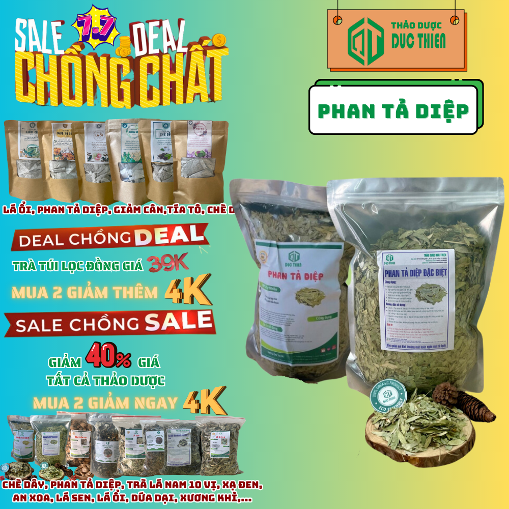 Combo 2kg phan tả diệp loại 1 đức thiện - hỗ trợ táo bón, giải độc gan