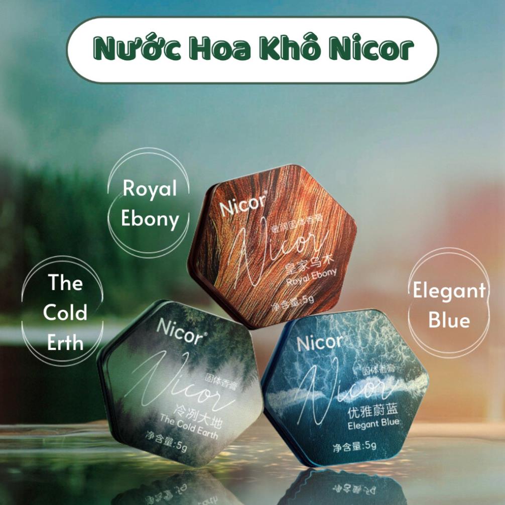 Nước Hoa Khô Nicor Mini 5g Cao Cấp – Nước Hoa Dạng Sáp Nhỏ Gọn, Lưu Hương Lâu, Tiện Lợi Cho Nam Nữ