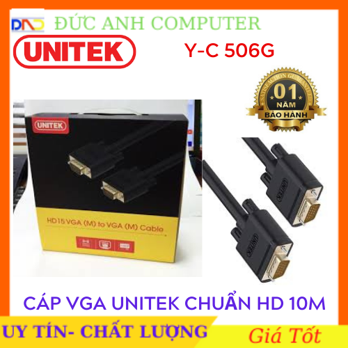 Cáp vga unitek 10m - chính hãng 100%, bảo hành 12 tháng - 1 đổi 1- dây cao cấp hỗ trợ độ phân giải cao lên tới 1920x1080p full hd.