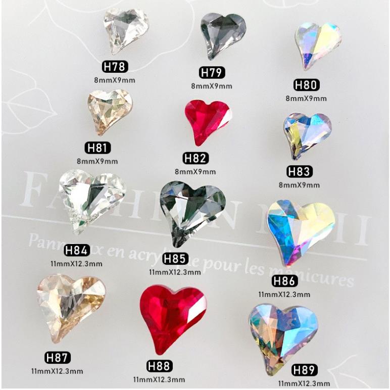 Đá khối nail trái tim gắn móng