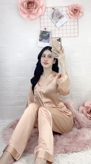 Pijama nữ lụa satin dài tay
