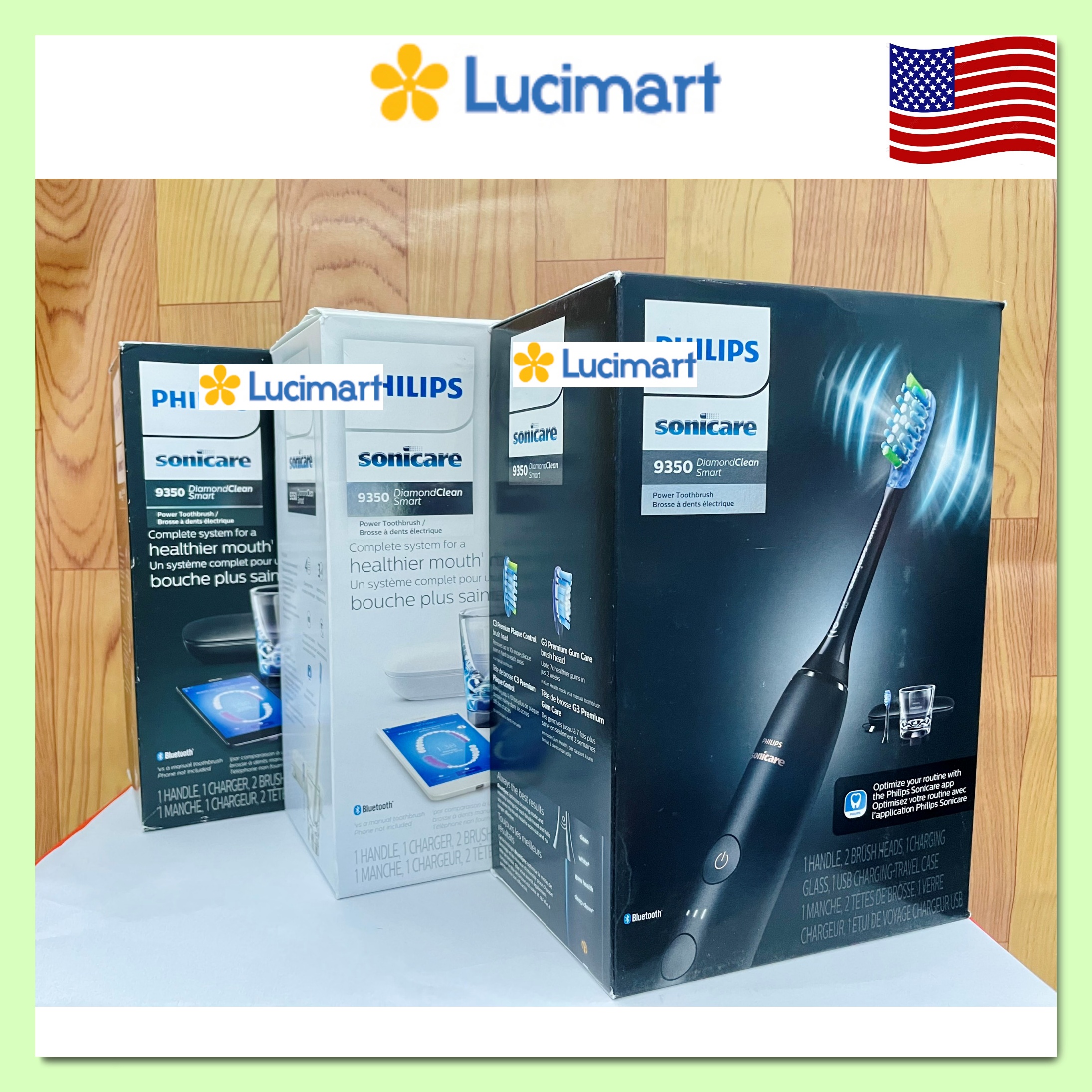 Bàn chải điện Phi.lips Sonicare 9900 Prestige Power Toothbrush with SenseIQ [Hàng Mỹ]