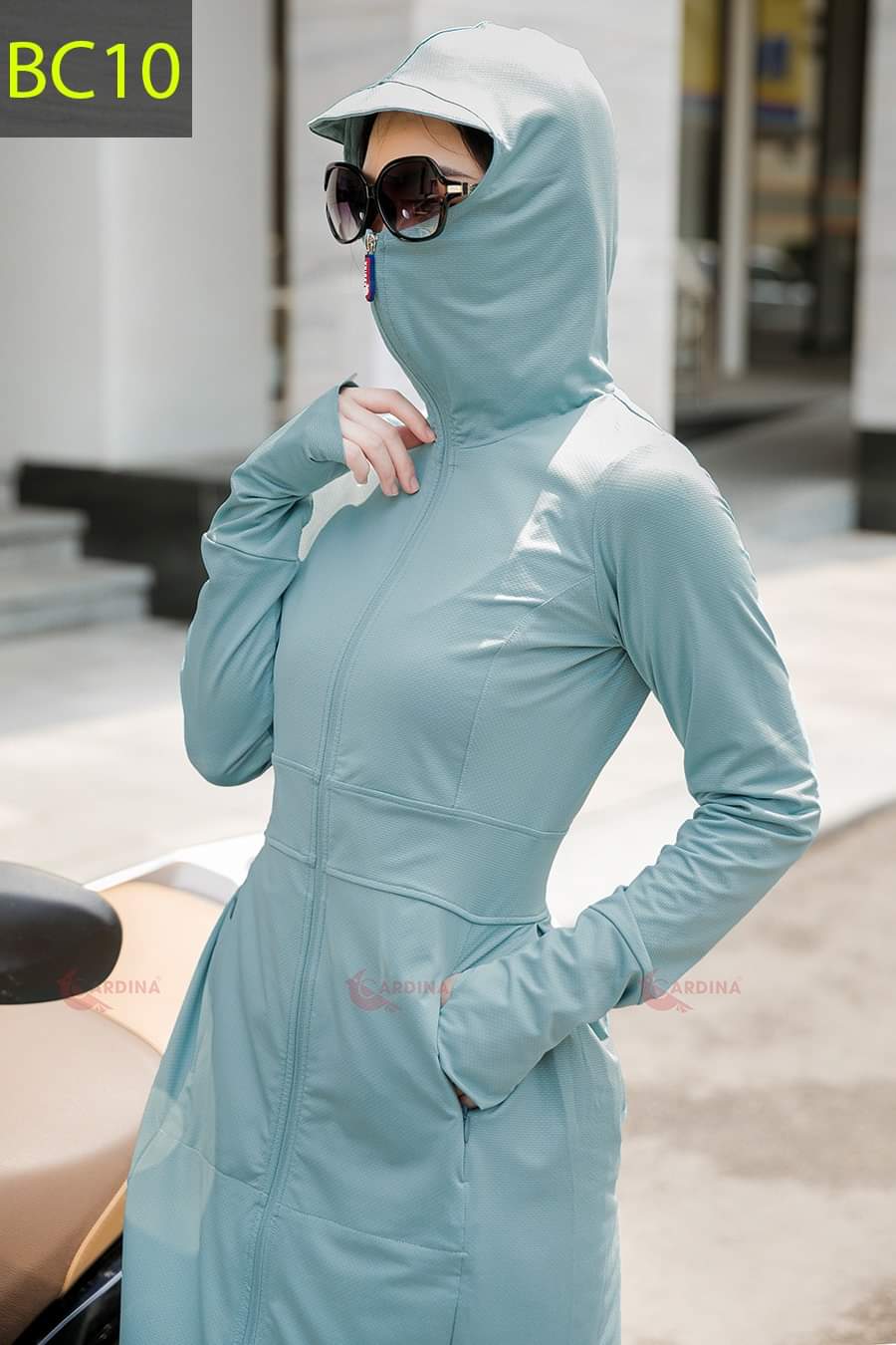 Áo Chống Nắng Trùm Toàn Thân Nữ,Chống tia UV, Chất Dày Cực Đẹp Thoáng Mát Thấm Mồ Hôi ,có túi bên ngoài