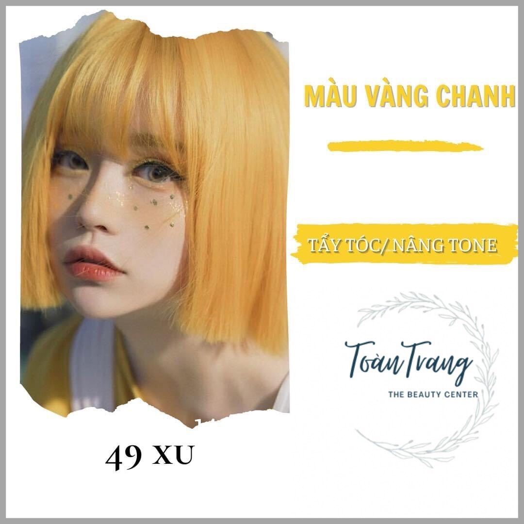 Công thức nhuộm màu vàng chanh trên nền tóc tự nhiên tuyệt đẹp  Học viện  tóc quốc tế OneStar  Dạy cắt tóc theo tiêu chuẩn ToniGuy
