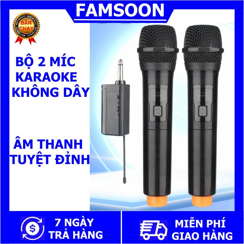 Mic không dây | mic karaoke không dây e105 | famsoon