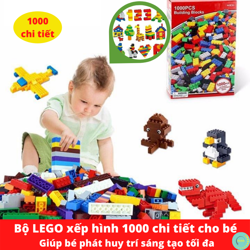 Bộ LEGO sáng tạo 1000 chi tiết cho bé, Bộ lắp ghép đồ chơi trẻ em, Bộ đồ chơi lego ghép hình thông minh cho bé giúp bé phát huy trí sáng tạo tối đa