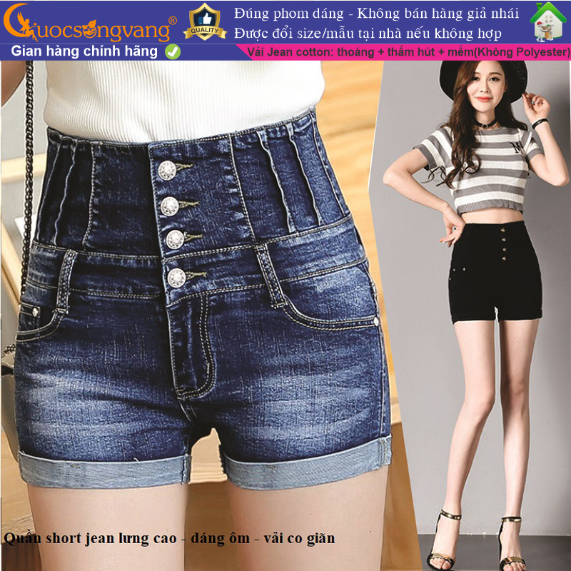 Quần short nữ đẹp quần short jean lưng cao GLQ066 Cuocsongvang