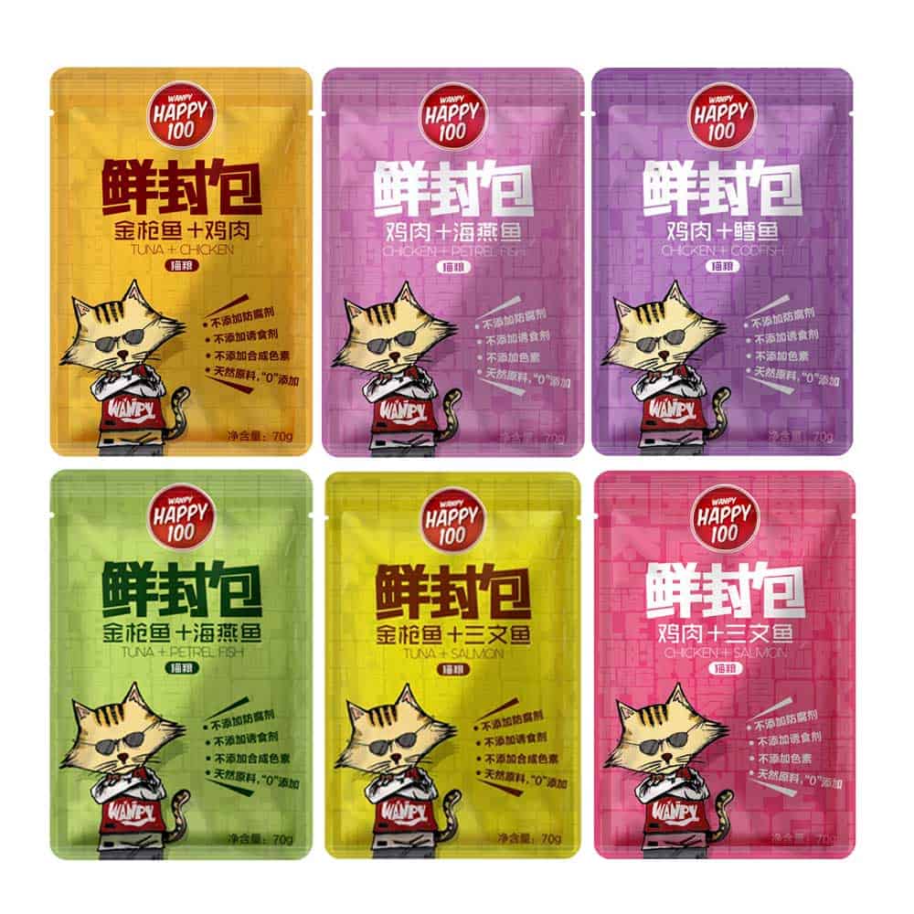 Combo 50 gói pate wanpy happy 100 dinh dưỡng cho mèo