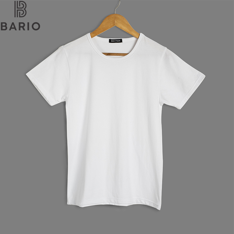 Áo thun nam, áo phồng nam Bario ngắn tay cổ tròn cotton co dãn thoáng mát thấm mồ hôi tốt