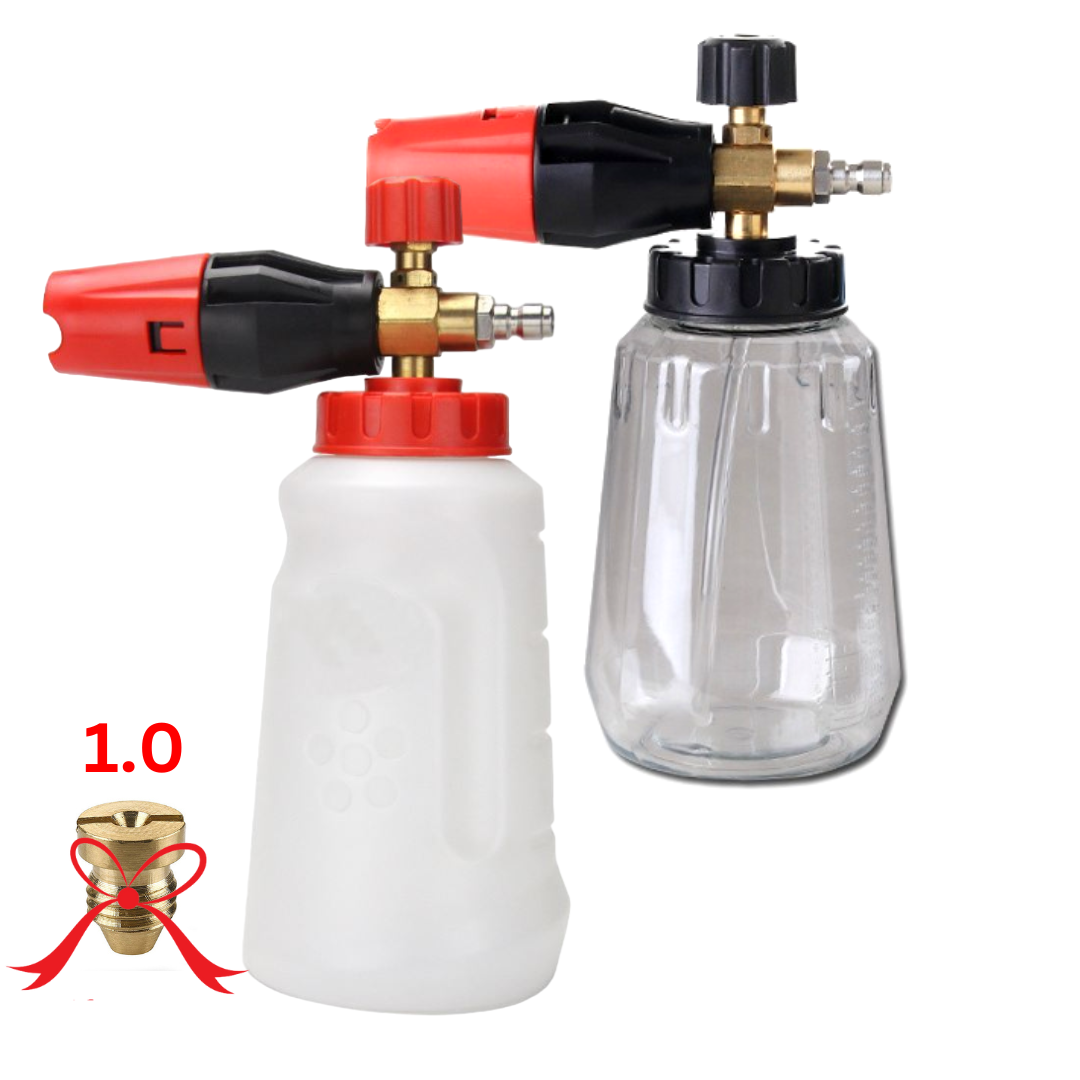 Bình tạo bọt tuyết foam, bình bọt tuyết cho máy rửa xe 1l tặng tâm phun