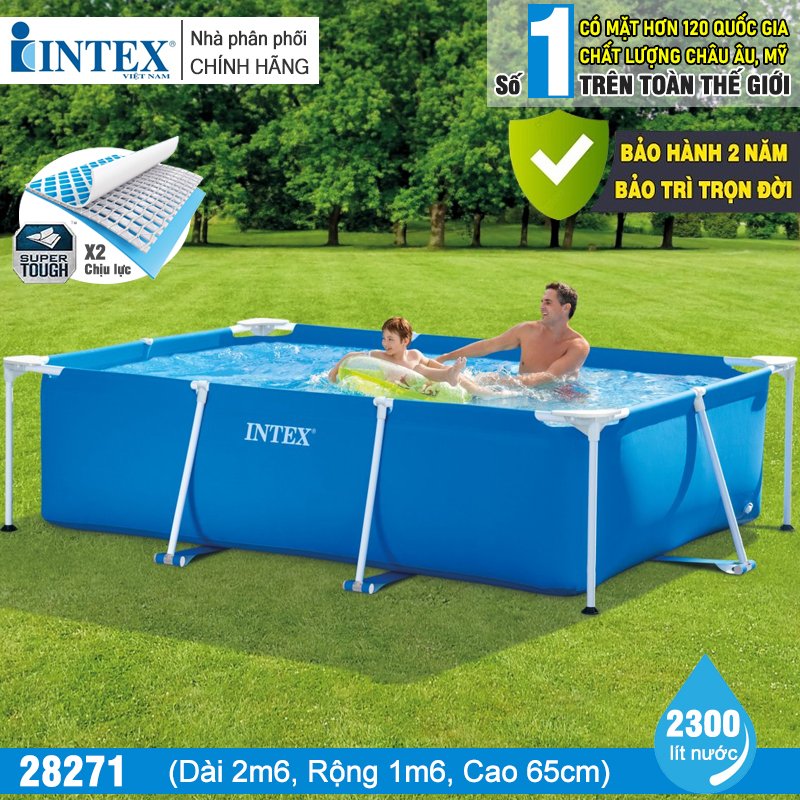 Bể bơi khung kim loại chữ nhật INTEX đủ size - Hồ bơi khung kim loại ,Hồ bơi lắp dựng, Bể bơi gia đình, bể bơi ngoài trời