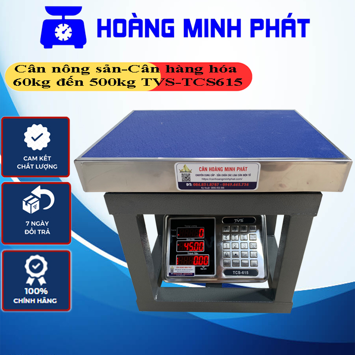 Cân điện tử 100kg 150kg 200kg 300kg 60kg ghế ngồi tvs-tcs615 dùng cân hàng hóa, vật liệu, phế liệu. khung sắt sơn tĩnh điện, bàn cân inox