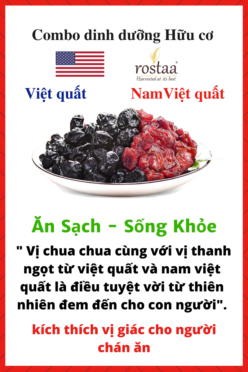 Combo quả Nam việt quất + Việt quất sấy khô tự nhiên USA