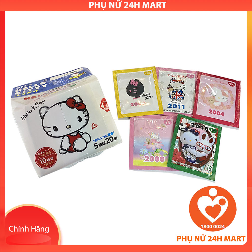 Gia Vị Rắc Cơm Thập Cẩm Hello Kitty (5g*20 gói) Nhật Bản Cho Bé Từ 1 Tuổi, Rắc Cơm Rong Biển Cho Bé, Rắc Cơm Tươi Cho Bé, Rắc Cơm Nhật, Gia Vị Rắc Cơm Nhật Bản [DATE T6/23]