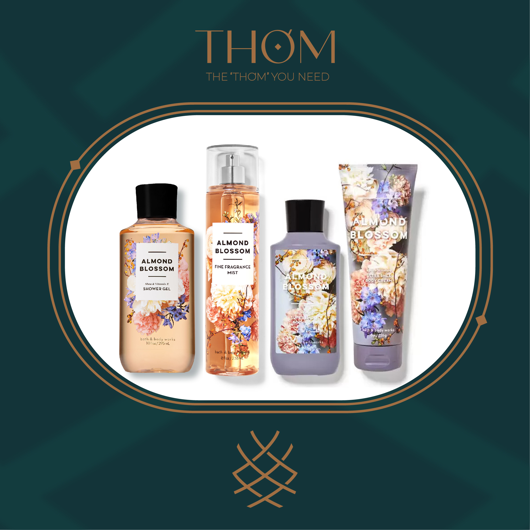 ALMOND BLOSSOM | Sản Phẩm Tắm Dưỡng Xịt Thơm Toàn Thân Bath & Body Works