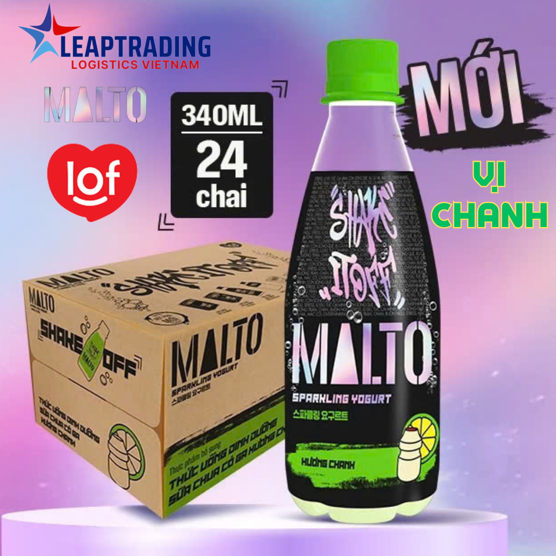 Malto Sữa chua uống có ga Vị chanh chai 340ml