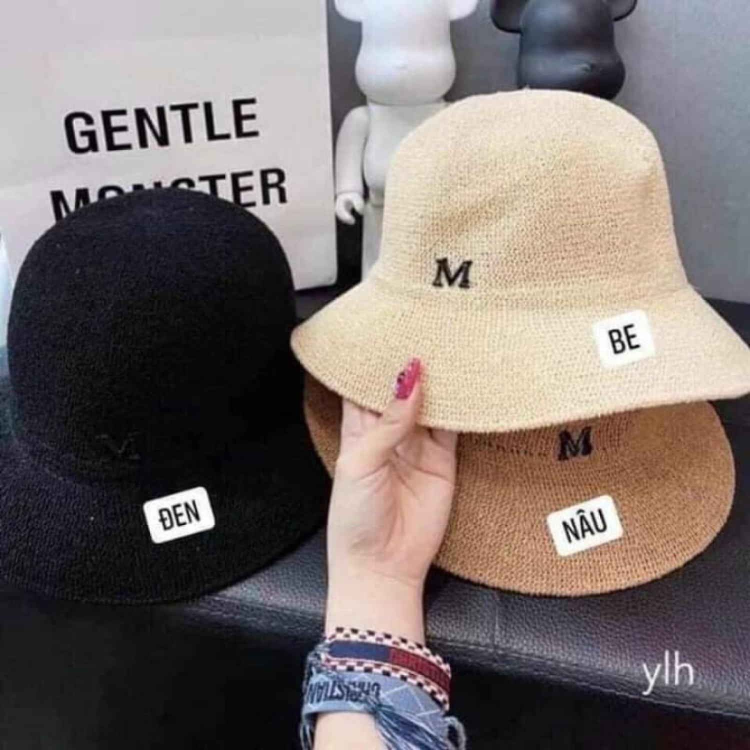 Mũ chữ M phong cách HÀN QUỐC siêu xinh , mũ vành cói chữ M siêu xinh