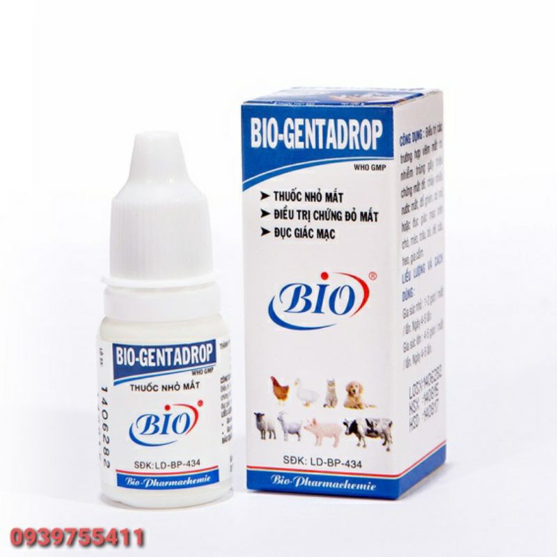 Nhỏ mắt bio gentdrop cho vẹt nhỏ mắt cho gà đá nhỏ mắt đỏ cho chim cảnh