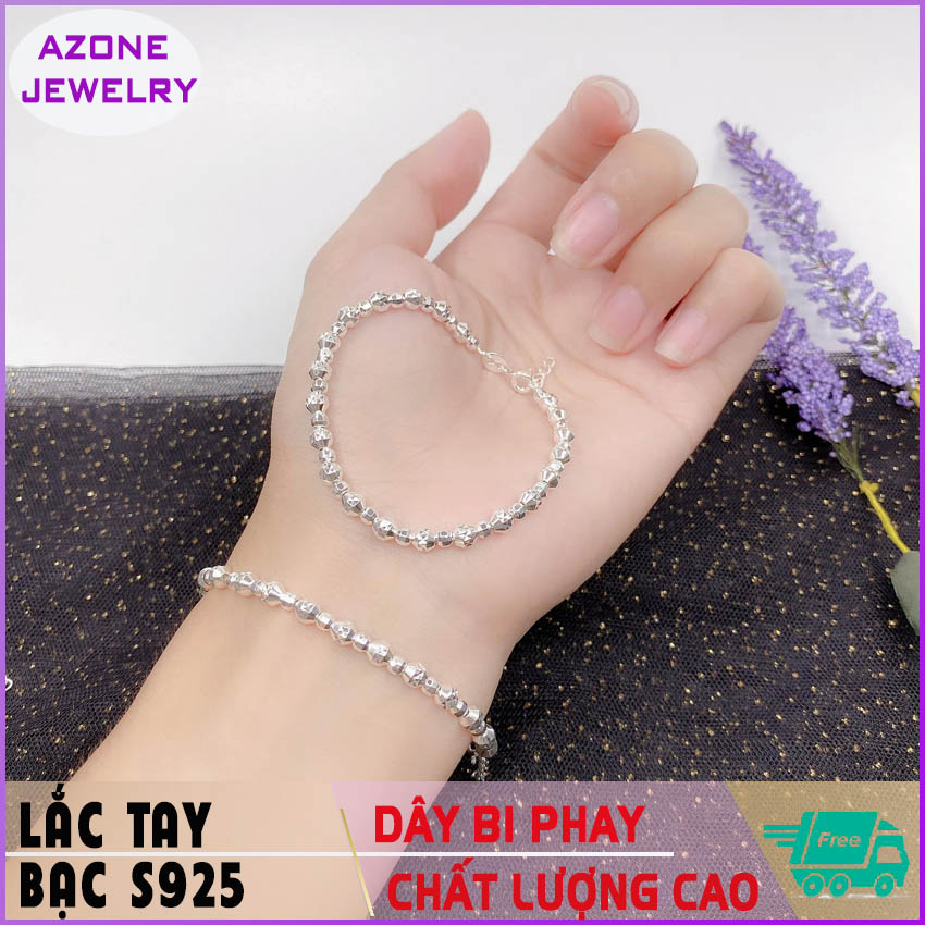 Lắc tay | Lắc tay bạc | Lắc tay nữ dây bi phay sang trọng. Chất liệu bạc S925 chất lượng cao,khóa móc dễ dang tùy chỉnh kích thước và dễ dàng đeo tháo #AZLT009 - Azone Jewelry
