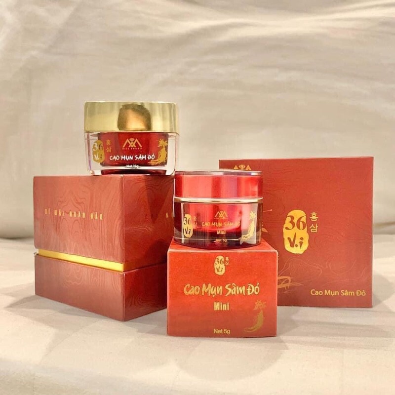 Cao mụn sâm đỏ 36 vị- hộp lớn 15gr - mẫu mới 2020