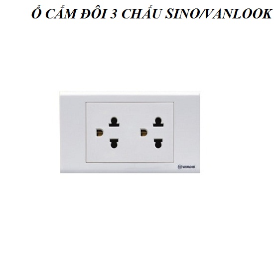 [HCM]Ổ CẮM ĐÔI 3 CHẤU SINO - Ổ CẮM ÂM TƯỜNG SINO DÒNG S18