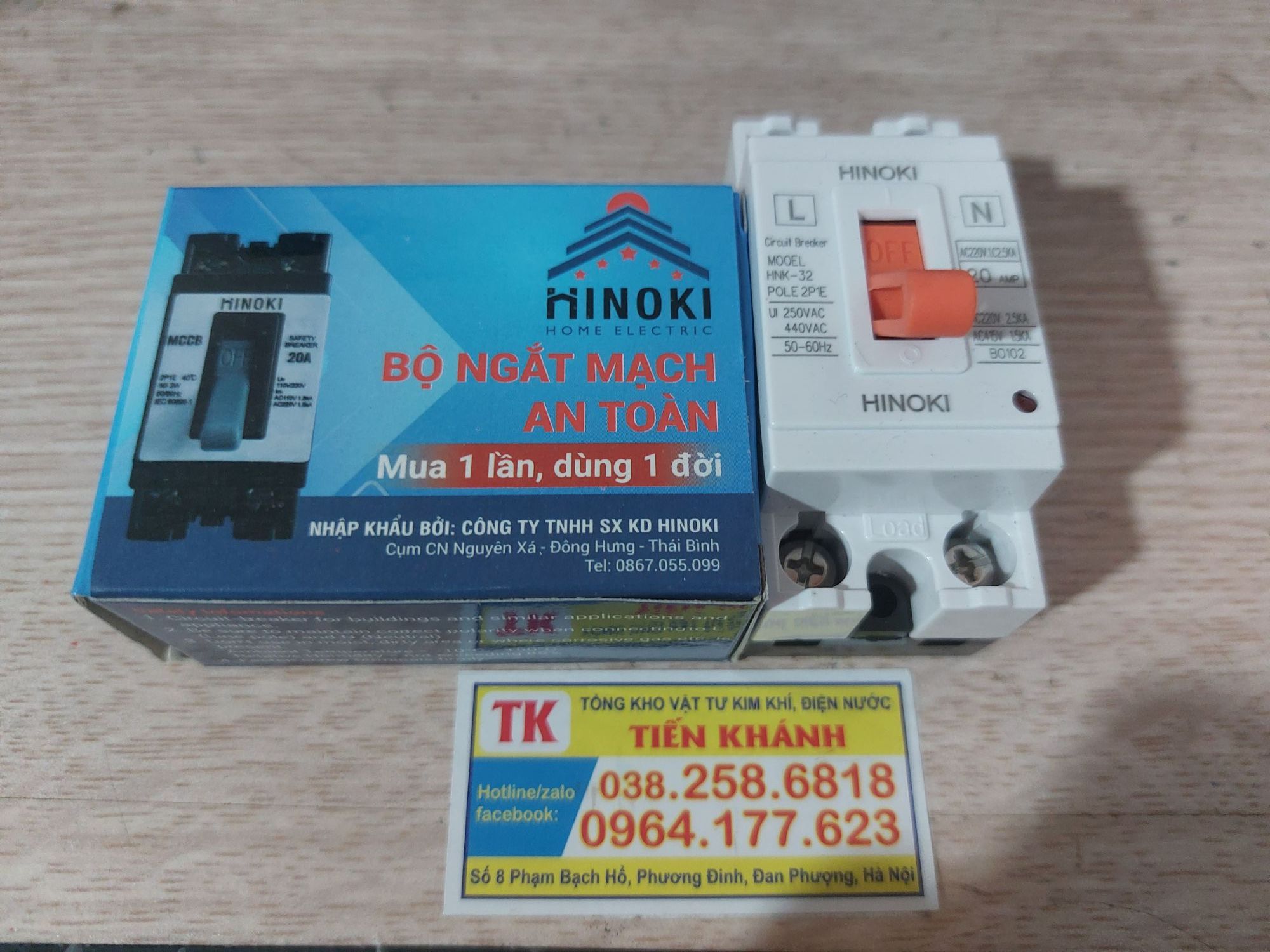 MCCB/ Aptomat/ Át nổi 20A, 30A Bộ ngắt mạch an toàn cho điều hoà, bình nóng lạnh HINOKI