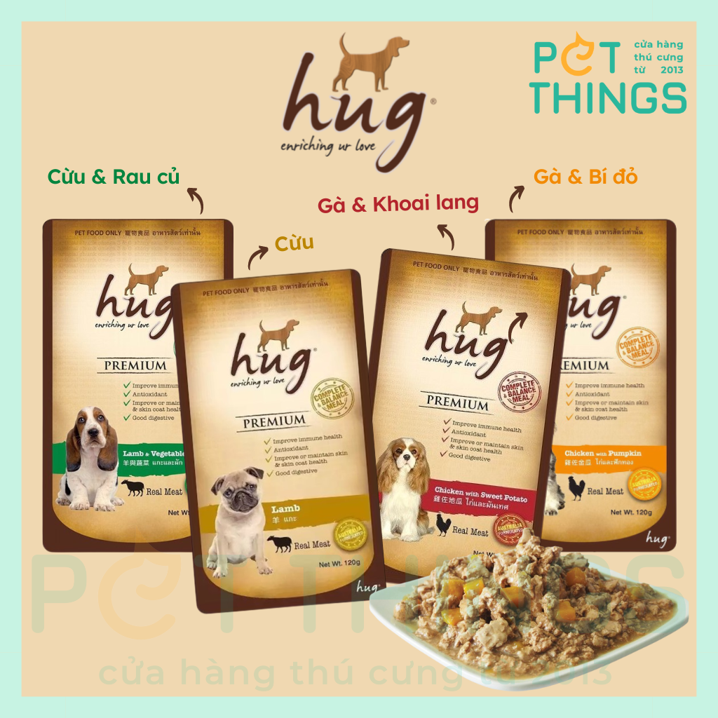 Pate Hug Meat Chunky 120g For Dogs