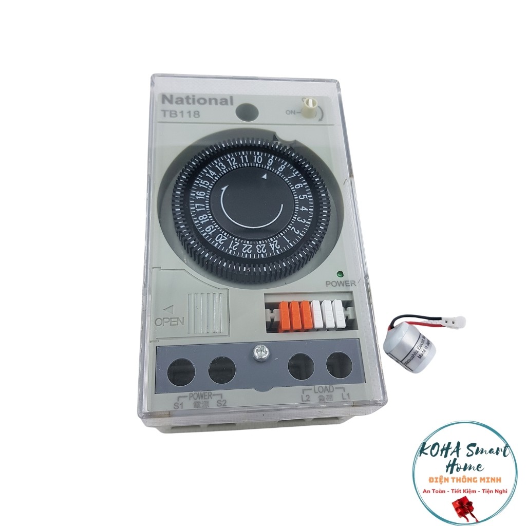 Timer hẹn giờ National TB118 - Rơle thời gian thực - đồng hồ hẹn giờ tốt (Kèm Pin Lưu)