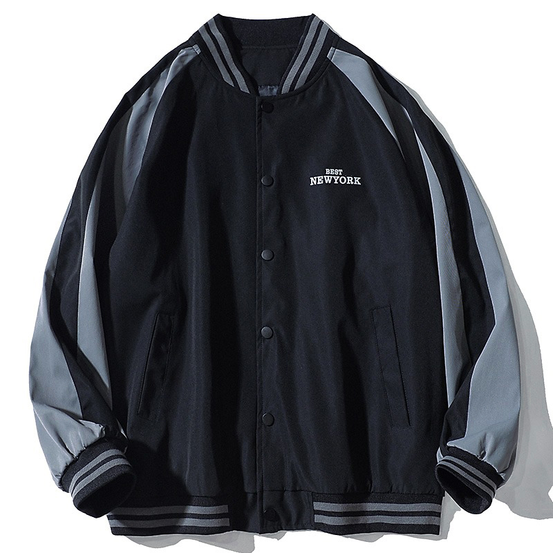 Áo khoác bomber unisex - Áo bomber bóng chày BEST NEWYORK 2 lớp chất kaki dày dặn phong cách Ulzzang