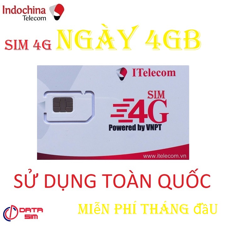 FREESHIP - CHƯA KÍCH HOẠT. Sim 4G ite 120GB gọi vinaphone miễn phí sử dụng toàn quốc miễn phí tháng đầu