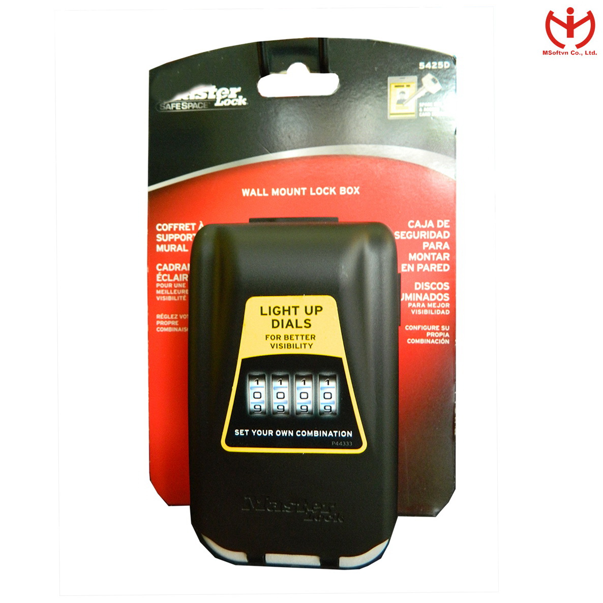 Hộp khóa số đựng chìa khóa Master Lock 5425 D treo tường cố định có đèn hộp số - MSOFT
