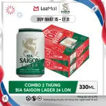 Nồng Độ Cồn 4.3% - Combo 2 Thùng 24 Lon Bia Saigon Lager 330ml