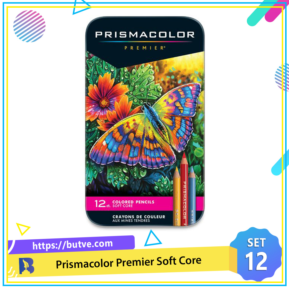 Hộp 12 bút chì màu hạng họa sĩ Prismacolor Premier Soft Core