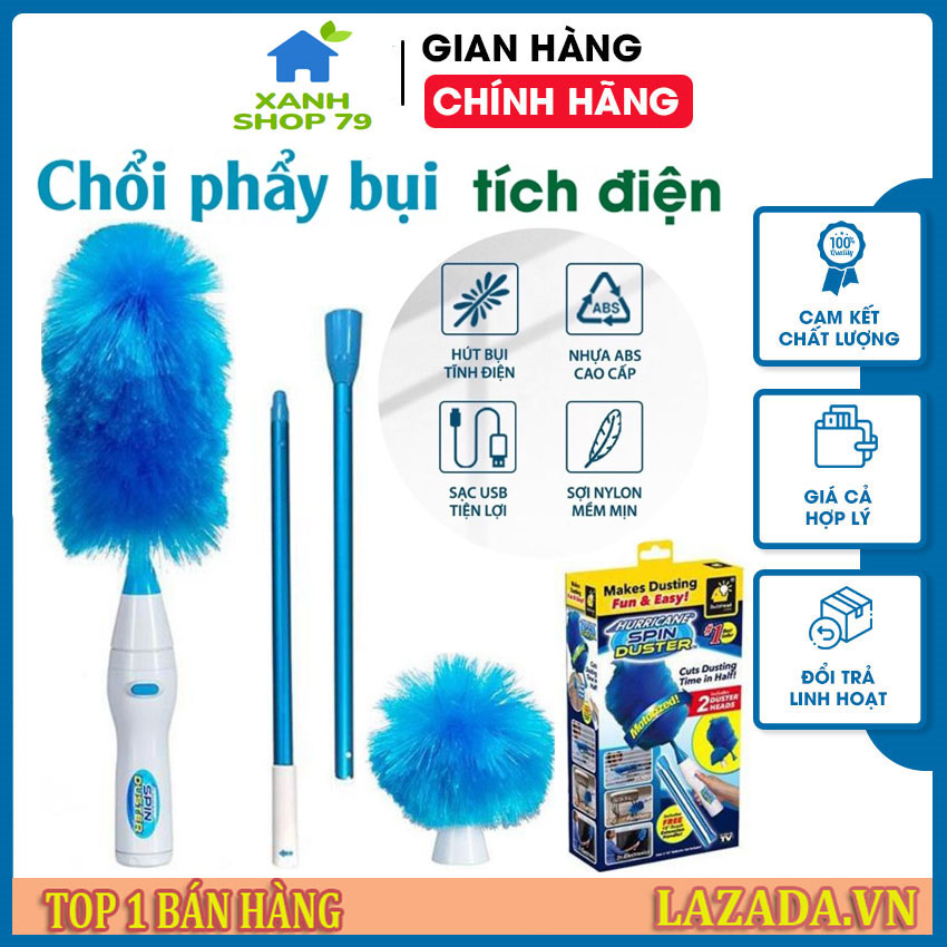 Chổi quét bụi thôi minh, chổi lông quét bụi tĩnh điện tự động xoay 360 độ, cán dài và có thể rút gọn gàng - Chổi quét bụi tích điện đa năng, cây chổi lông quét bụi, chổi quét mạng nhện, chổi quét bàn thờ