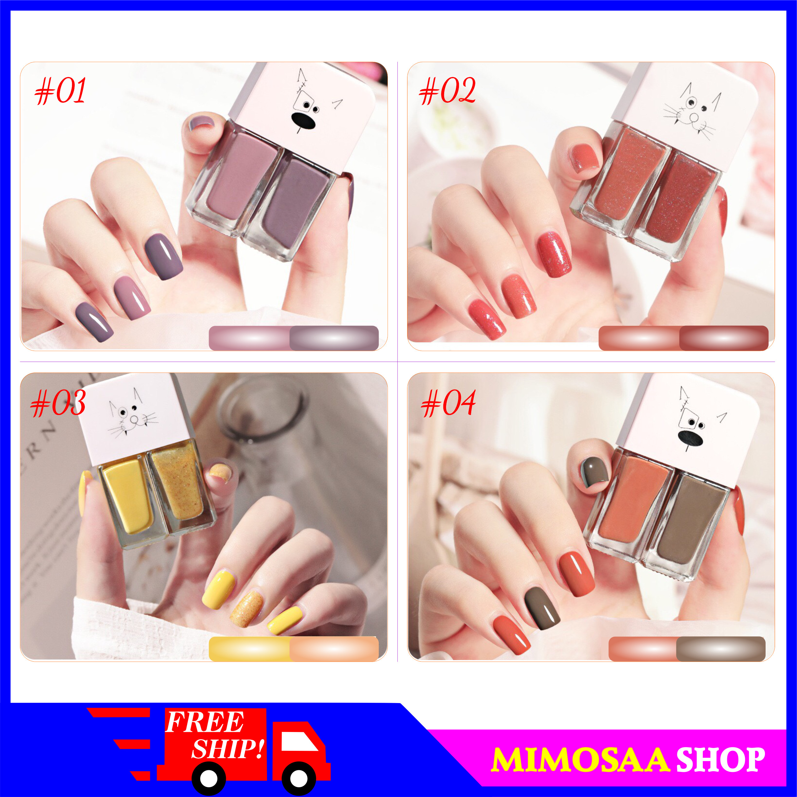 Sơn Móng Tay 2 Trong 1 Màu Bóng Họa Tiết Hoạt Hình Dễ Thương N8139-2 - MIMOSAA