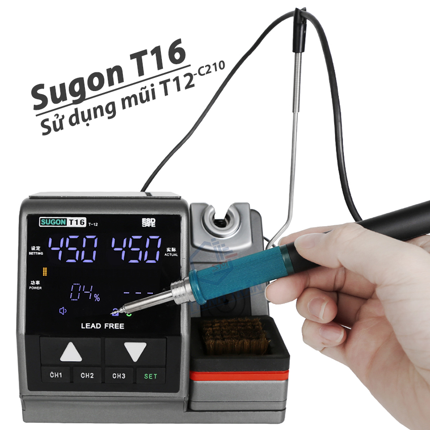 Máy hàn thiếc sugon t16 dùng mũi t12 chính hãng