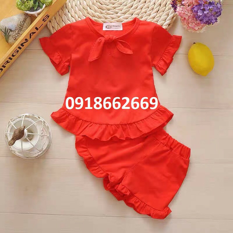 [FREESHIP 25K đơn 99K] Quần áo trẻ em bộ hè bé gái (set tim rua) cotton4c size 5-20kg - 4