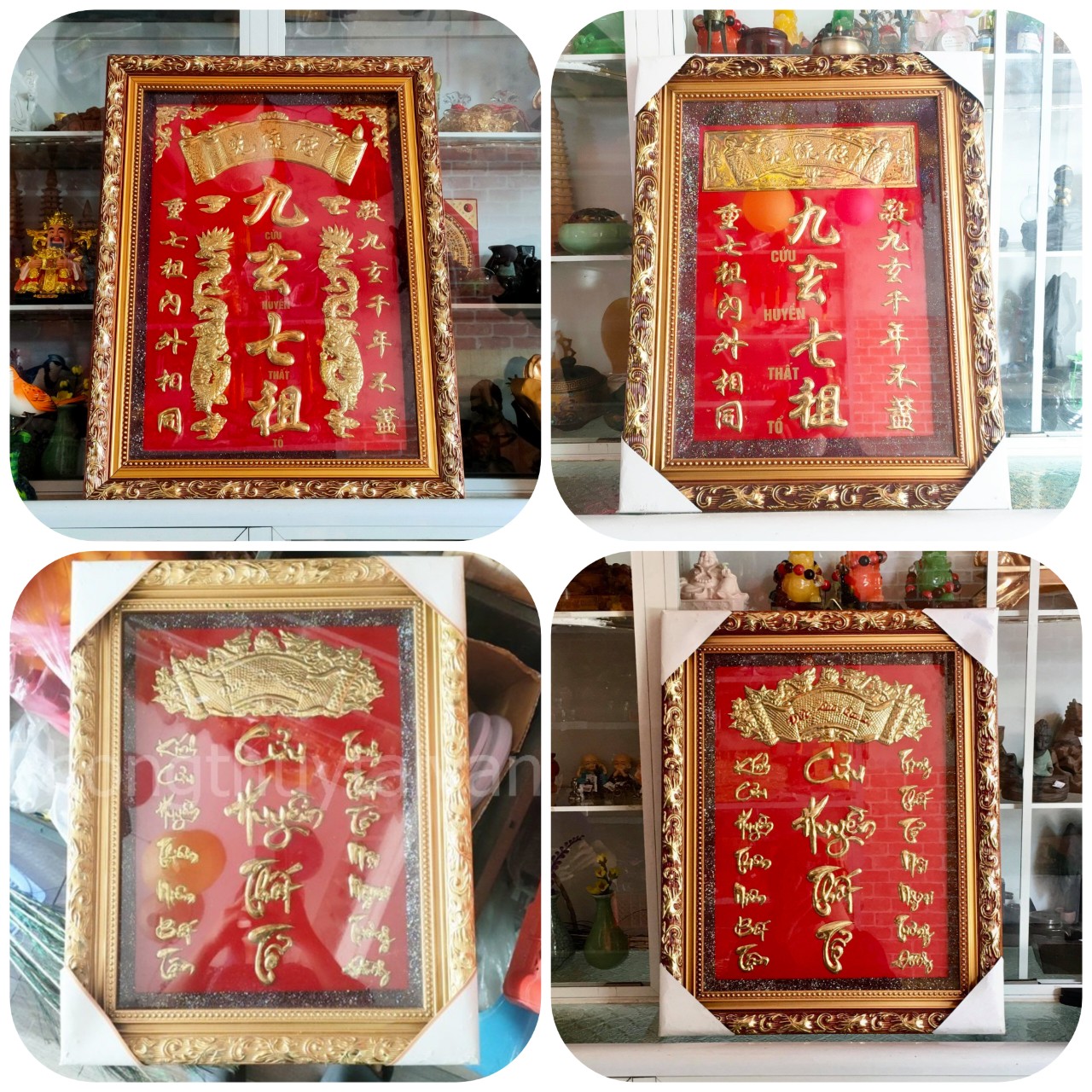 Bài vị Cửu Huyền Thất Tổ chữ nhũ "đồng"  38cm*50cm  (Tiếng Việt/Tiếng Hán) - Hàng về theo đợt có chút thay đổi.