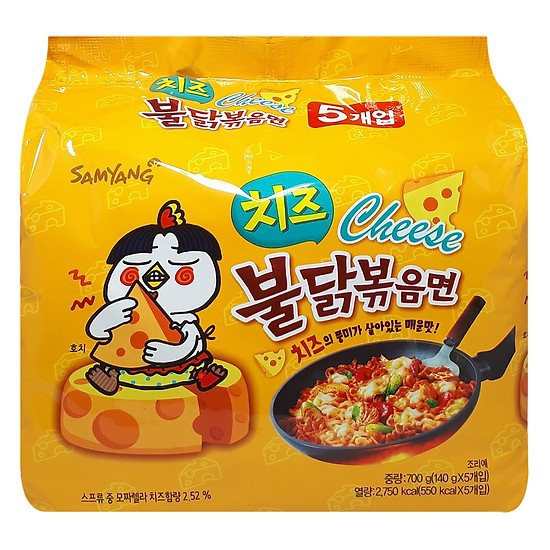 LỐC 5 GÓI MÌ CAY SAMYANG HÀN QUỐC VỊ PHÔ MAI