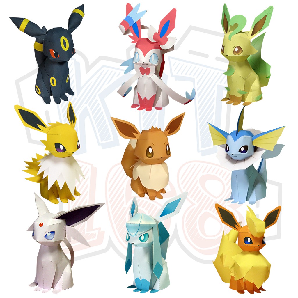 Mô hình giấy Pokemon Eevee Combo 0021